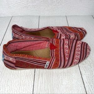 Toms | Red Brick Stripe Canvas Slip On
